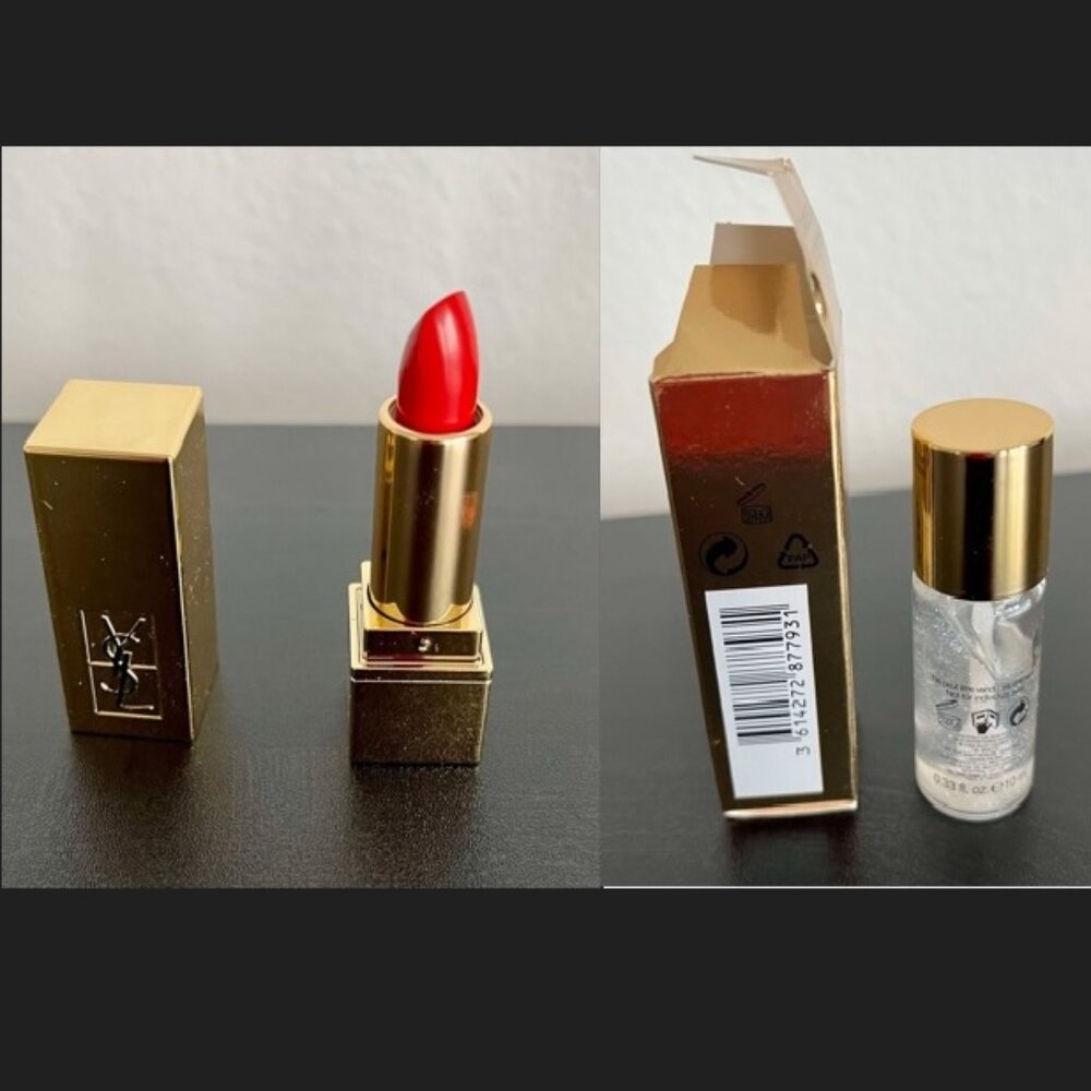 YSL ROUGE PUR COUTURE LIPSTICK # 01 LE ROUGE & TOUCHE ECLAT BLUR PRIMER